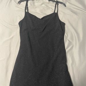 Cowl neck spaghetti strap mini dress